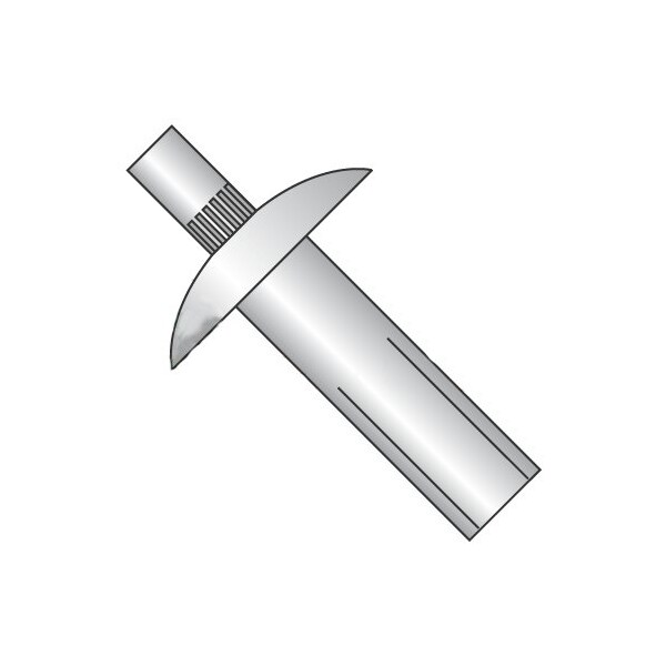 Newport Fasteners Drive Pin Rivet, Brazier Head, 1/4 in Dia., 1-1/8 in L, Aluminum Body, 1000 PK 893649 - main
